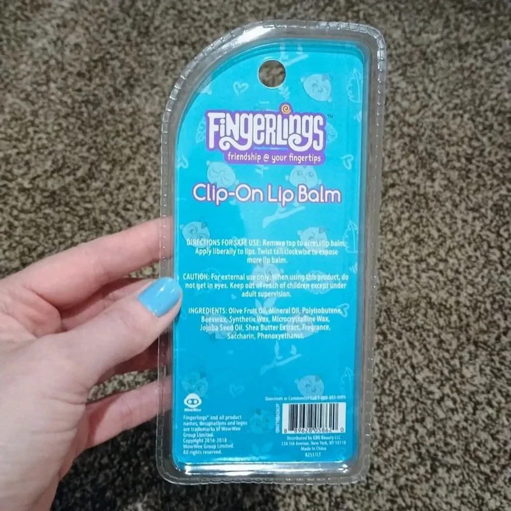 Fingerlings Cherry Flavored Clip On Lip Balm NEW